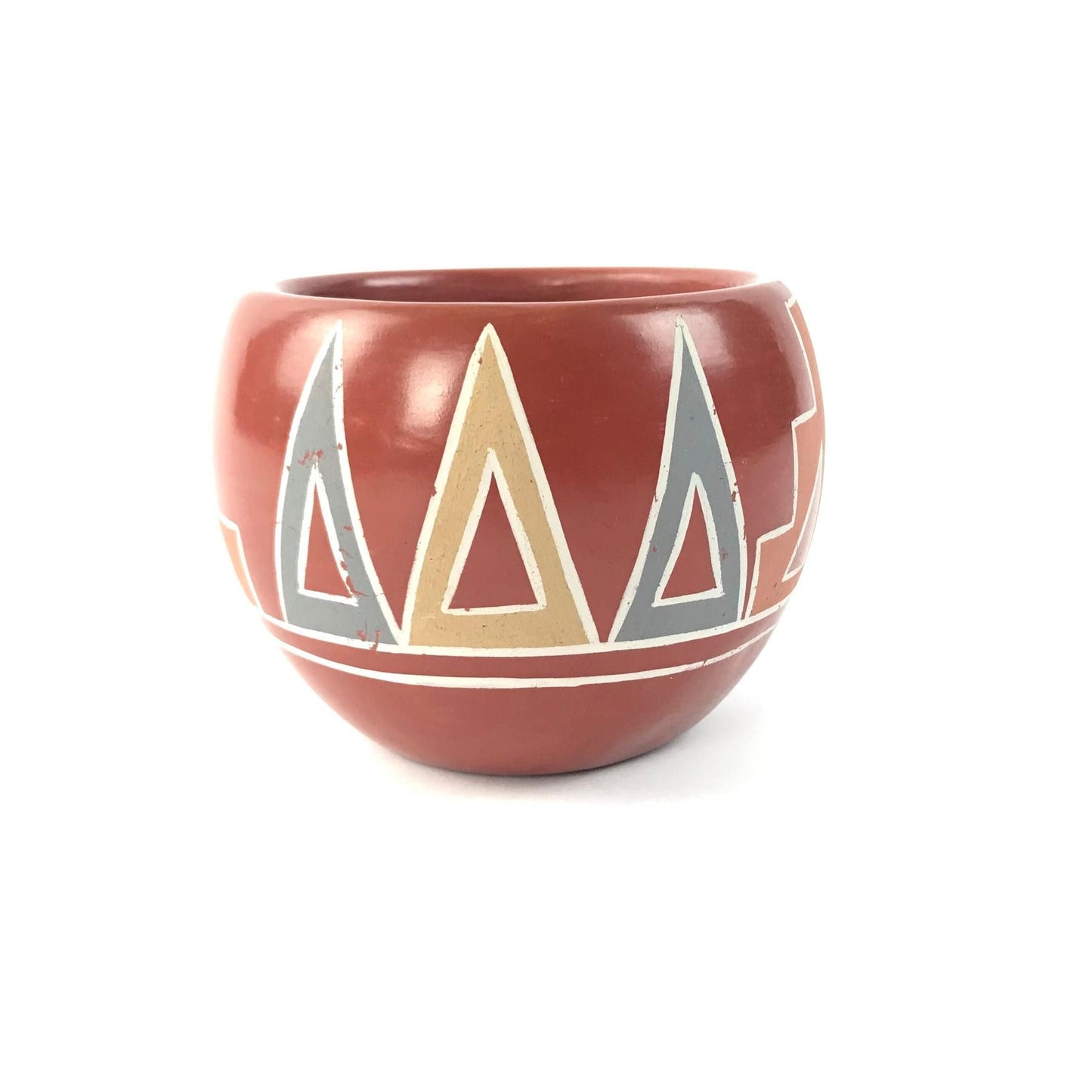 Vintage Belen Tapia Santa Clara Polished Red Jar-Indian Pueblo Store