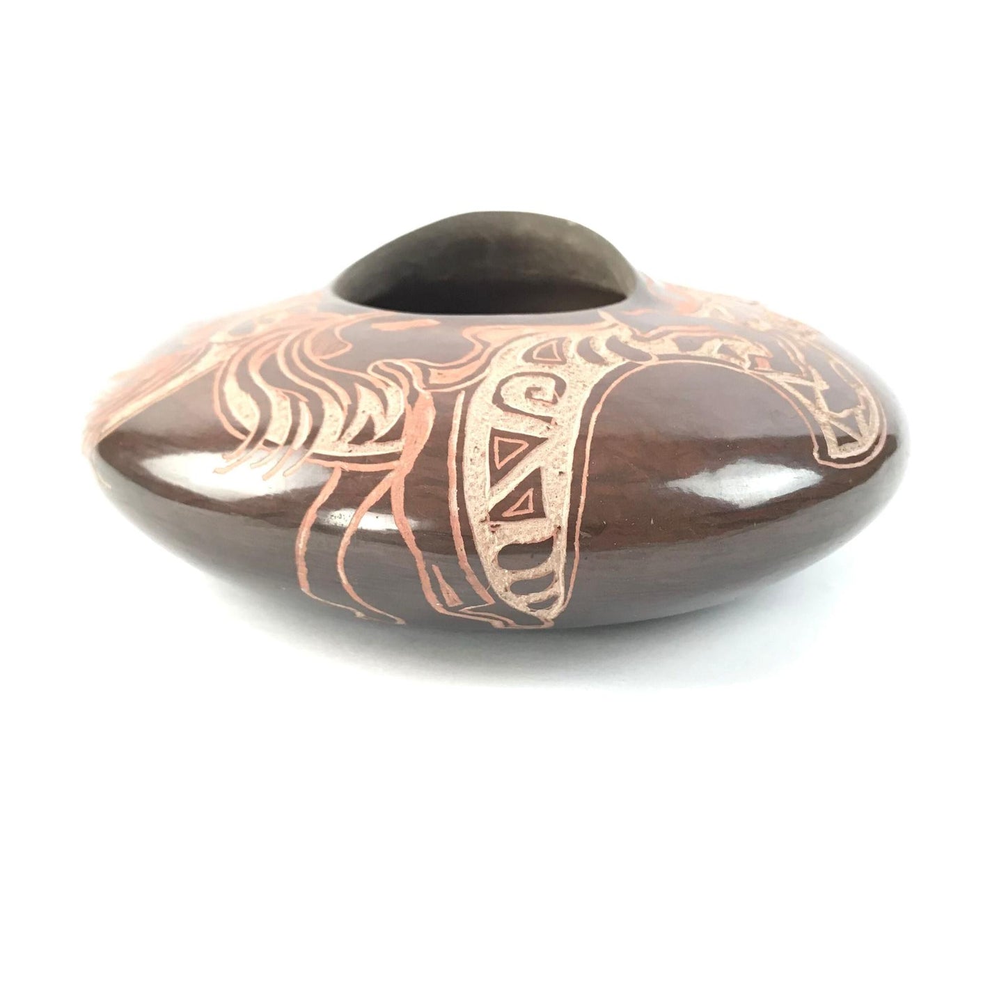 Caroline Elliot Etched Horse Bowl-Indian Pueblo Store
