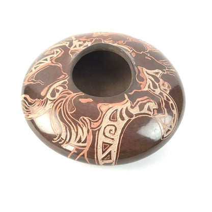 Caroline Elliot Etched Horse Bowl-Indian Pueblo Store