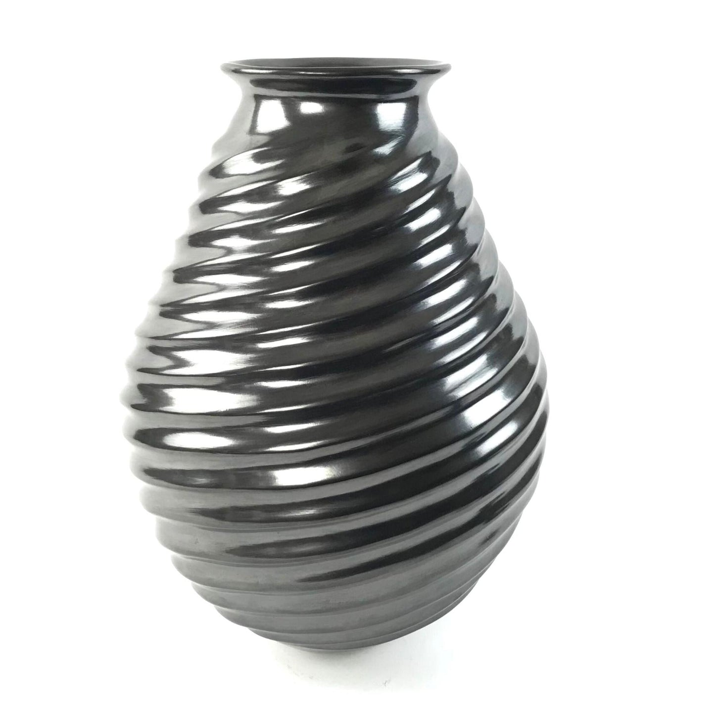 Fernando Gonzales Large Swirl Melon Jar-Indian Pueblo Store