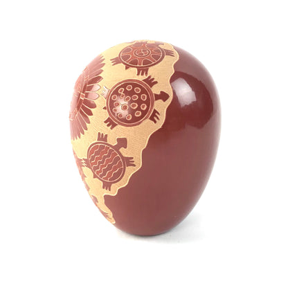 Debra Duwyenie Sgraffito Turtle and Sunface Seed Pot