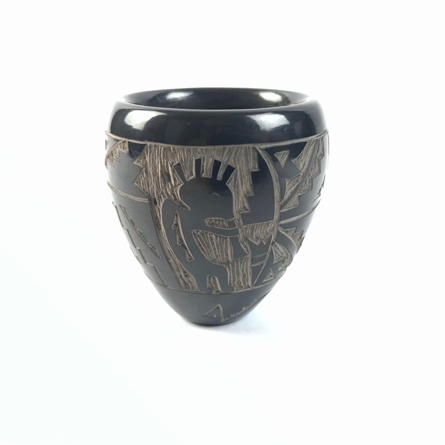 Monica Naranjo Santa Clara Miniature Avanyu Bowl-Indian Pueblo Store