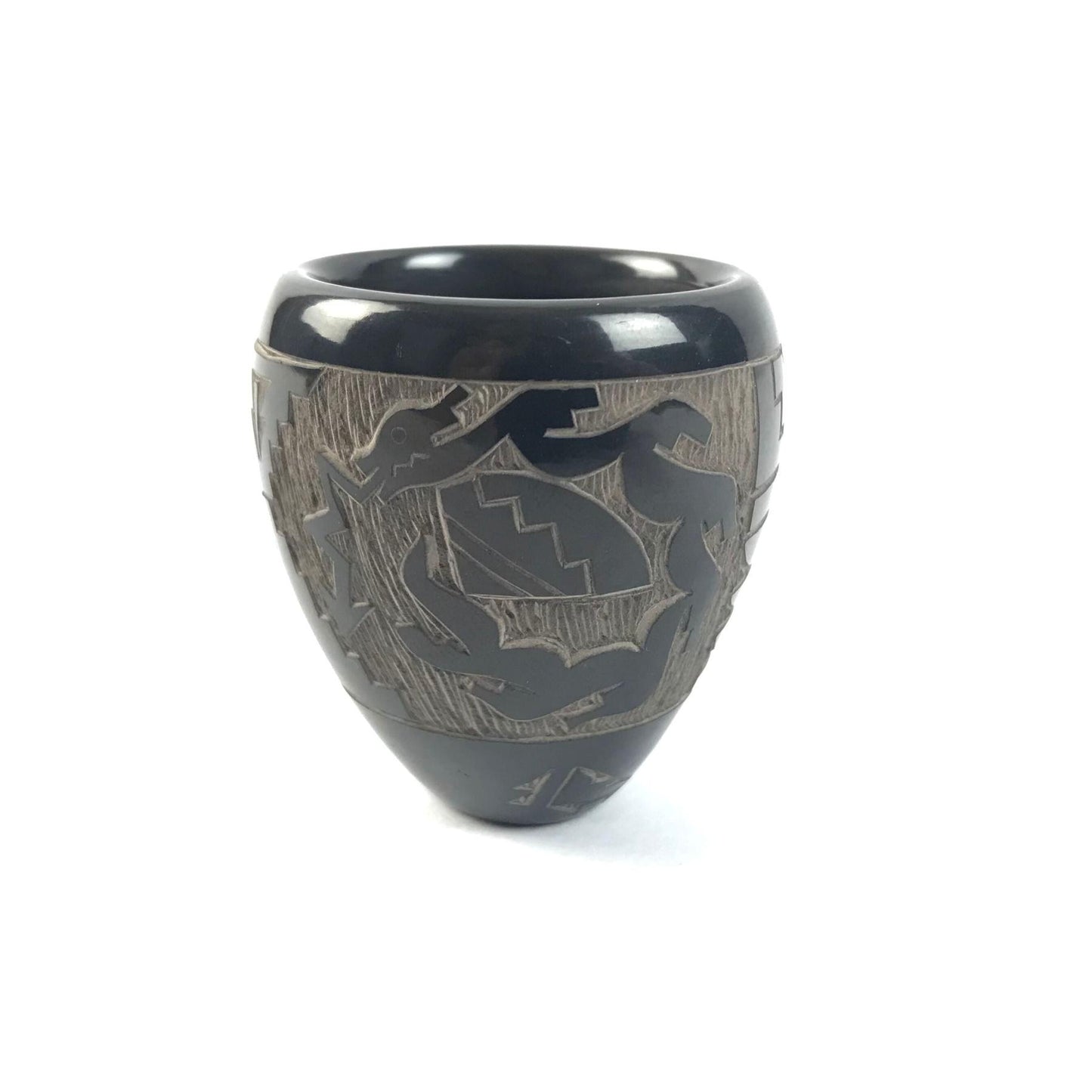 Monica Naranjo Santa Clara Miniature Avanyu Bowl-Indian Pueblo Store