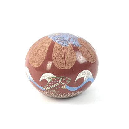 Gregory Lonewolf Santa Clara Etched Belted Kingfisher Seed Pot