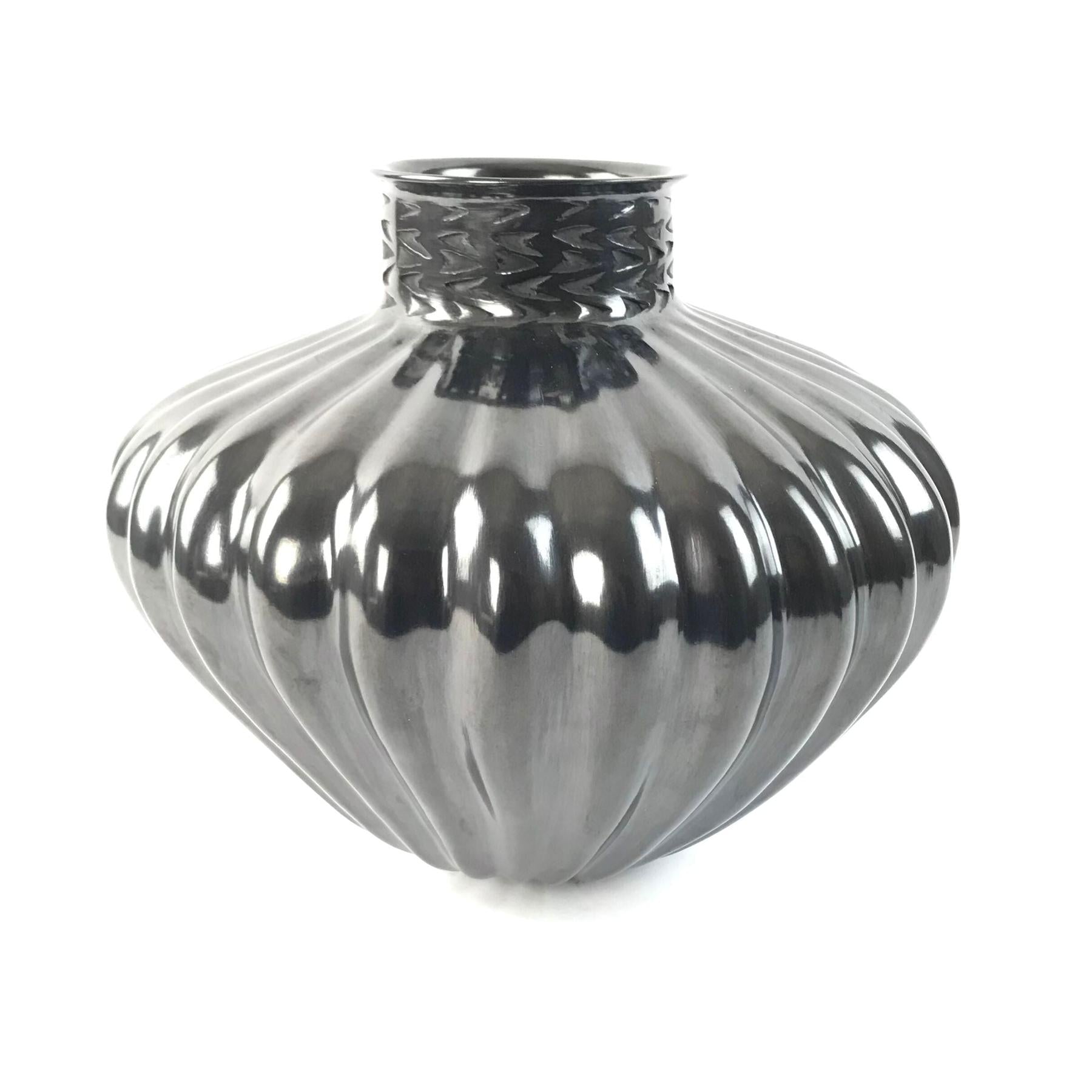 Hector Ortega Casas Grandes Black Olla (water)Jar-Indian Pueblo Store