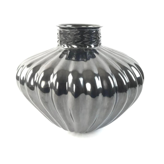 Hector Ortega Casas Grandes Black Olla (water)Jar-Indian Pueblo Store