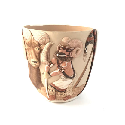 Harrison Jim Hopi Style Carved Ram Bowl
