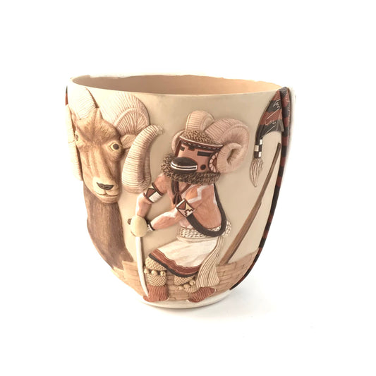 Harrison Jim Hopi Style Carved Ram Bowl