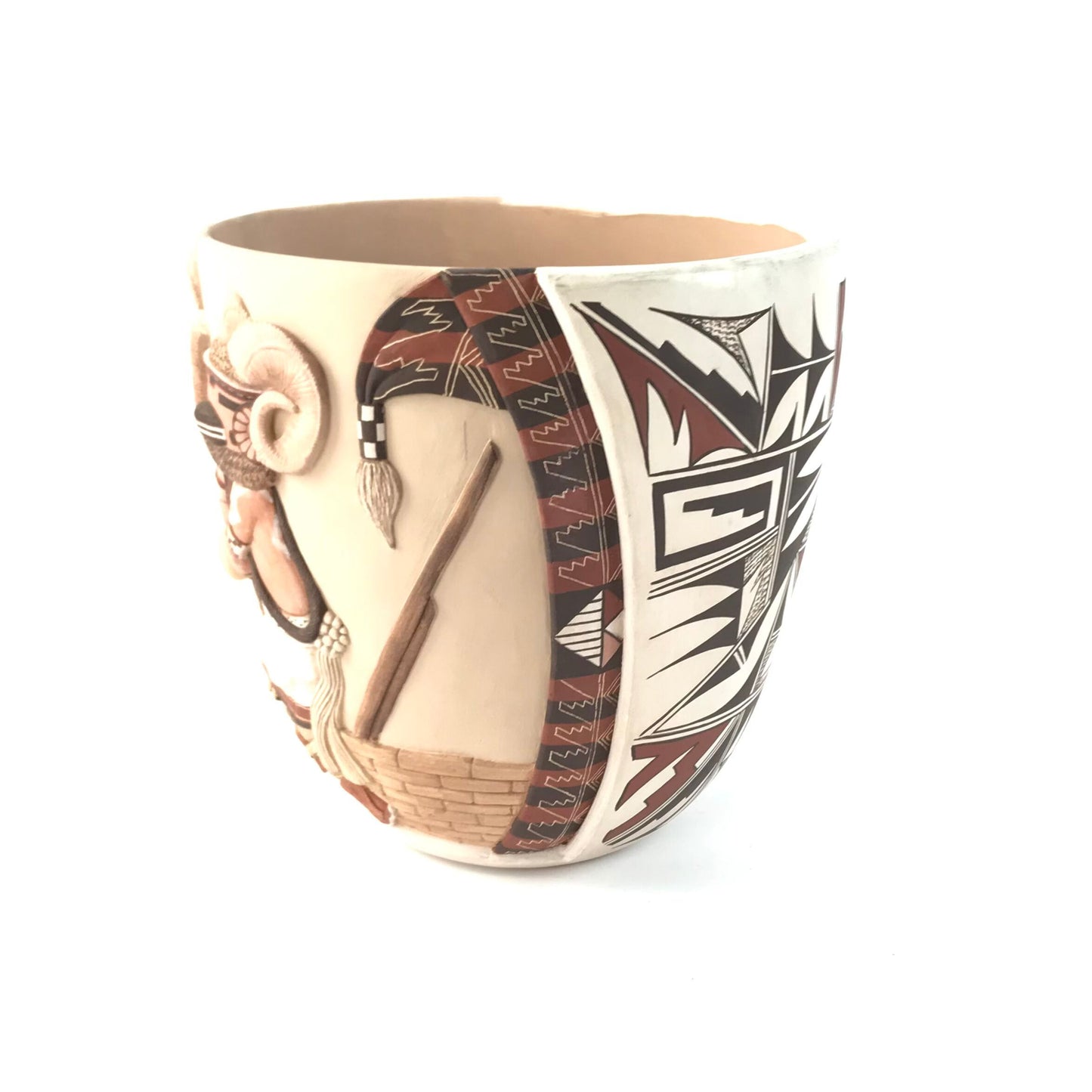 Harrison Jim Hopi Style Carved Ram Bowl