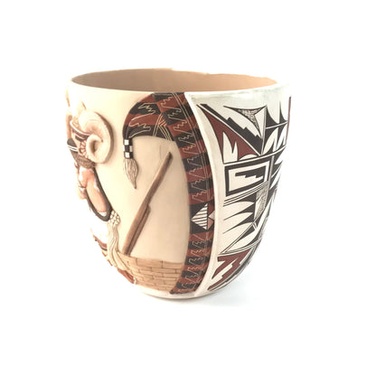 Harrison Jim Hopi Style Carved Ram Bowl