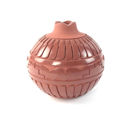 Sue Tapia Ohkay Owingeh Red on Red Jar-Indian Pueblo Store