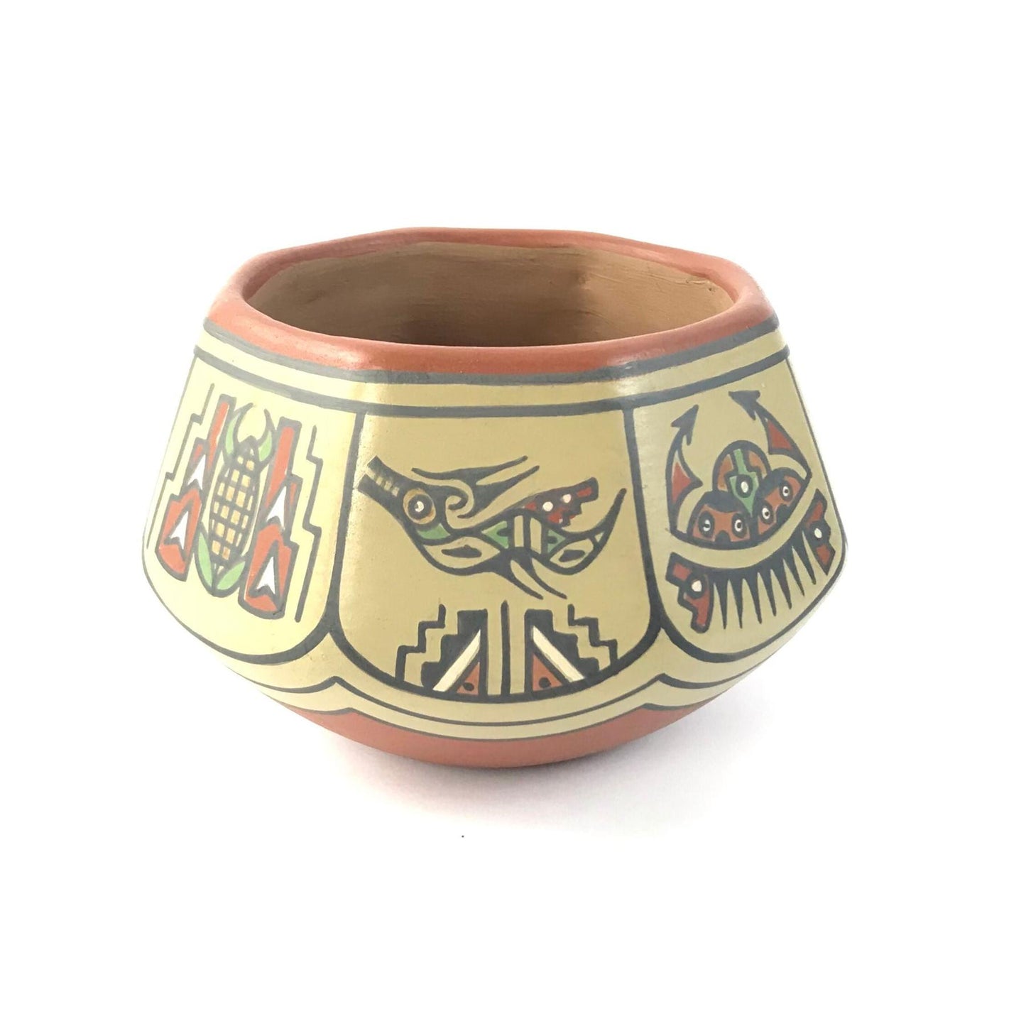 Margaret and Luther Gutierrez Polychrome Avaynu Bowl-Indian Pueblo Store