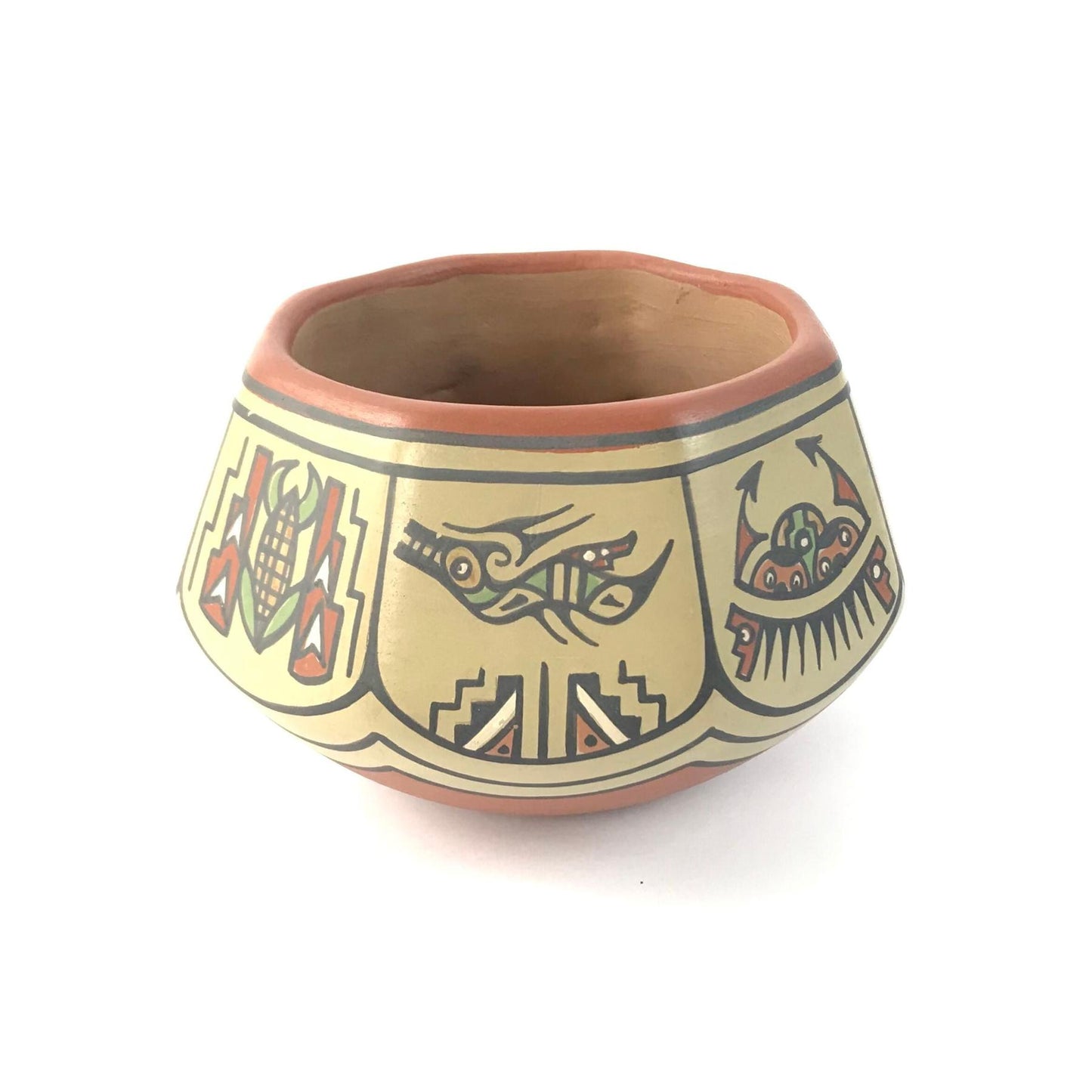 Margaret and Luther Gutierrez Polychrome Avaynu Bowl-Indian Pueblo Store