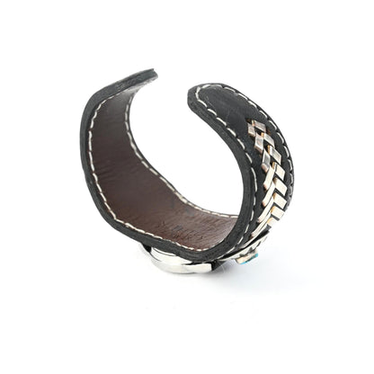 Frank Armstrong Leather and Turquoise Cuff Bracelet Watch-Indian Pueblo Store