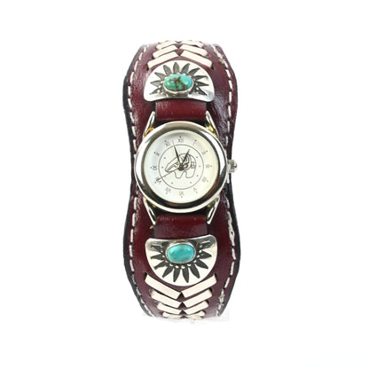 Frank Armstrong Leather Cuff Bracelet Watch-Indian Pueblo Store