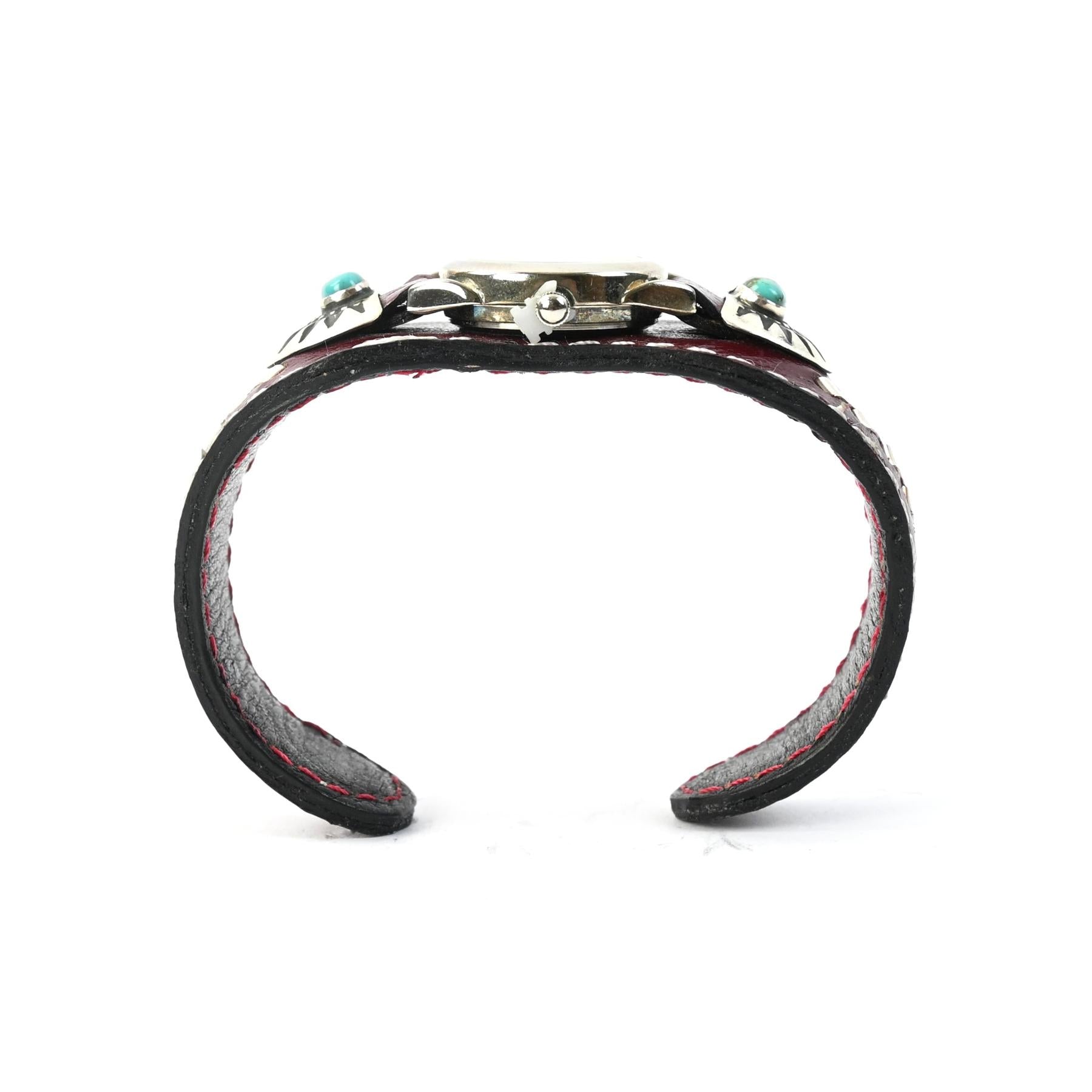Frank Armstrong Leather Cuff Bracelet Watch-Indian Pueblo Store