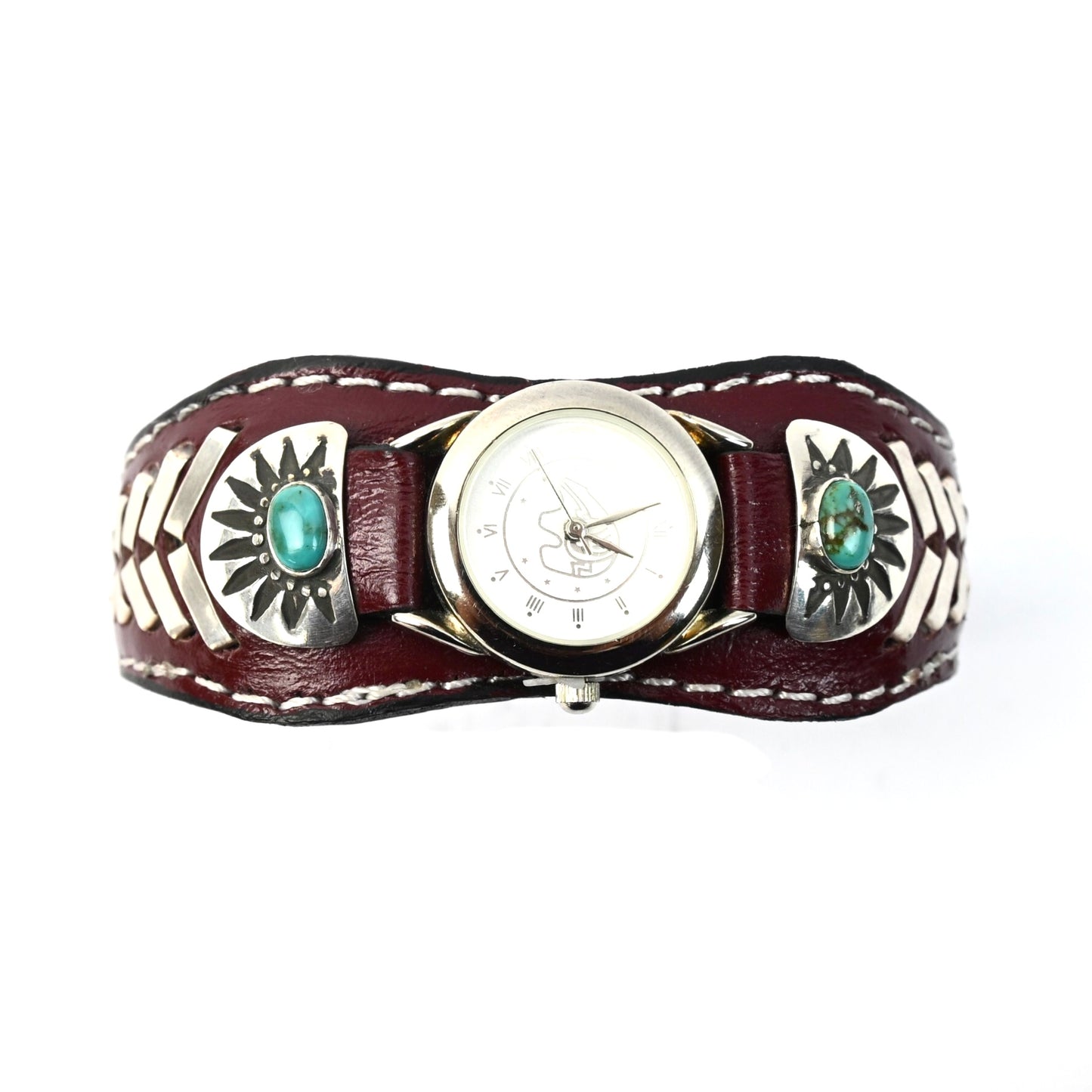 Frank Armstrong Leather Cuff Bracelet Watch-Indian Pueblo Store