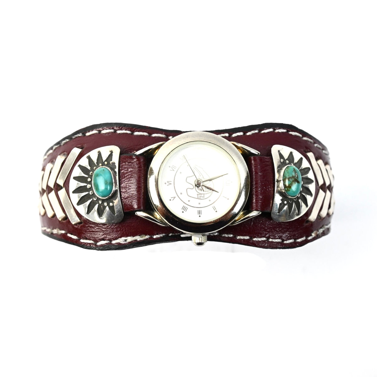 Frank Armstrong Leather Cuff Bracelet Watch-Indian Pueblo Store