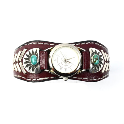 Frank Armstrong Leather Cuff Bracelet Watch-Indian Pueblo Store