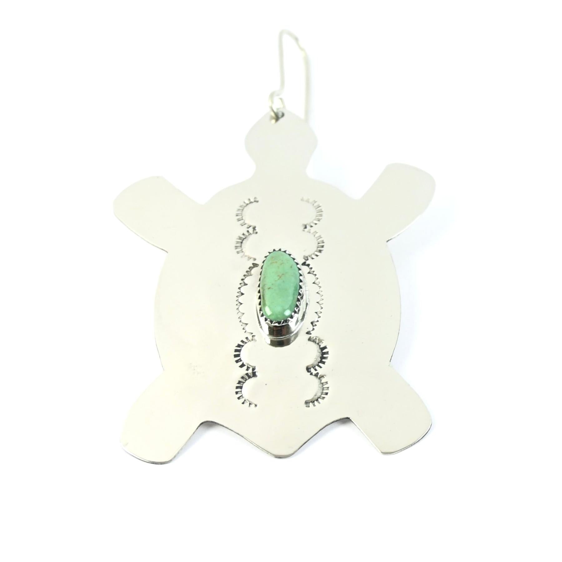 Curtis Benavidez Nickel Silver and Turquoise Cutout Ornaments-Indian Pueblo Store