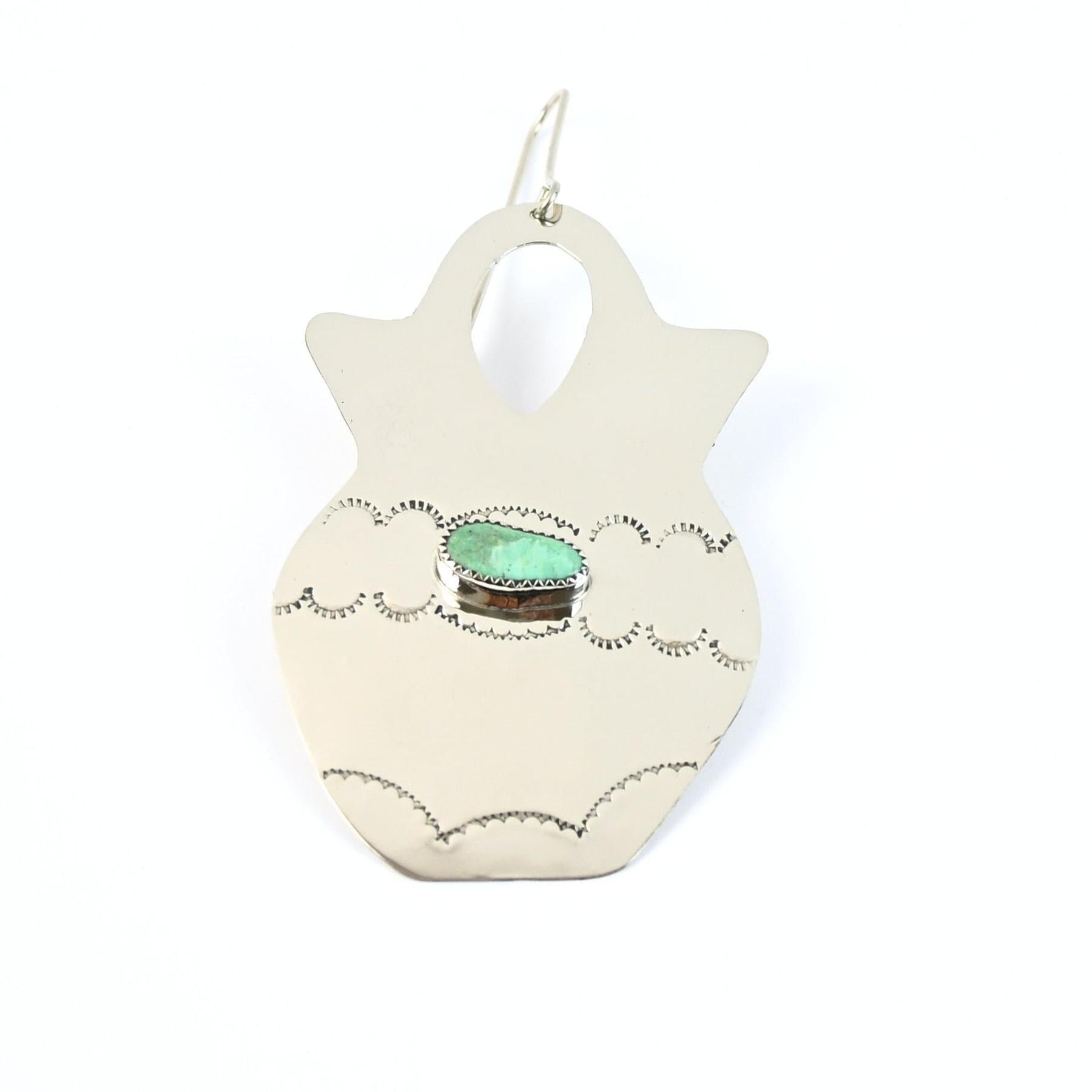 Curtis Benavidez Nickel Silver and Turquoise Cutout Ornaments-Indian Pueblo Store