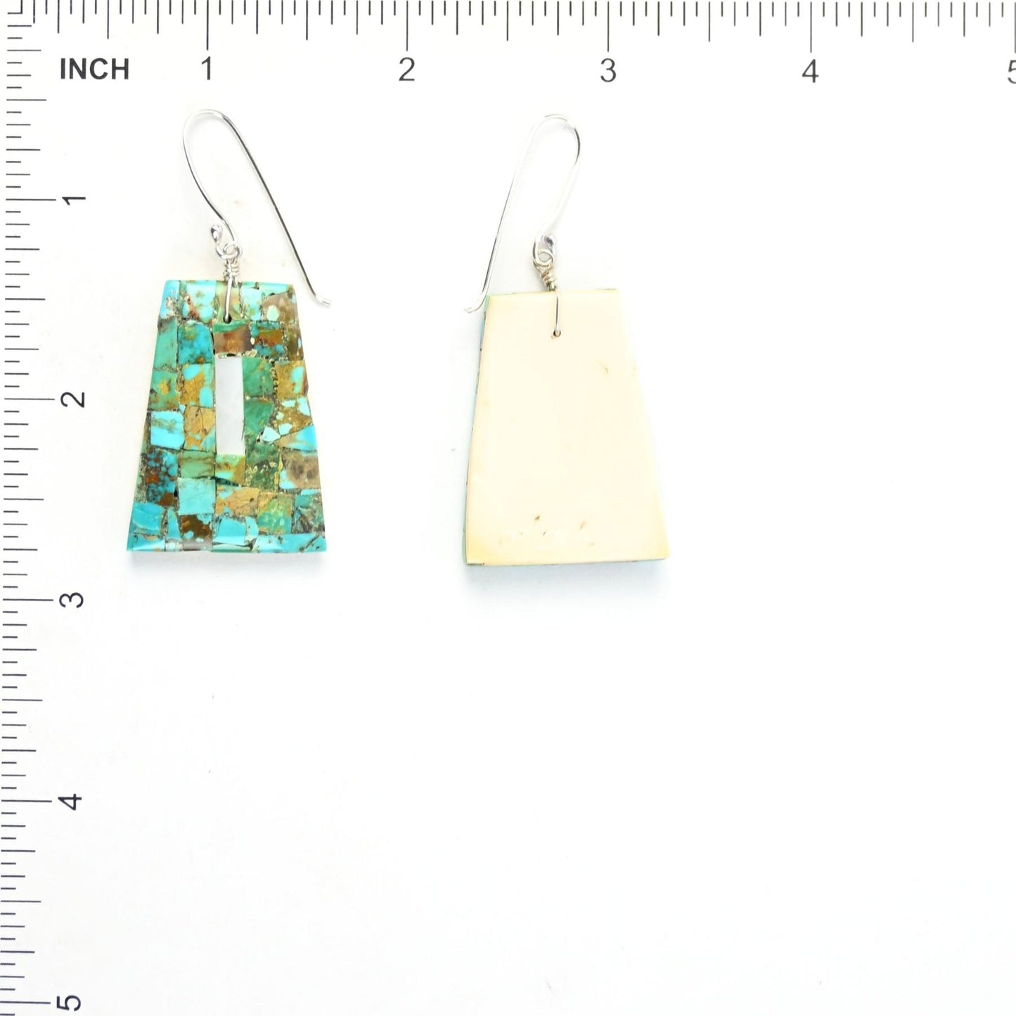 John and Mary Aguilar Santo Domingo Mosaic Earrings-Indian Pueblo Store