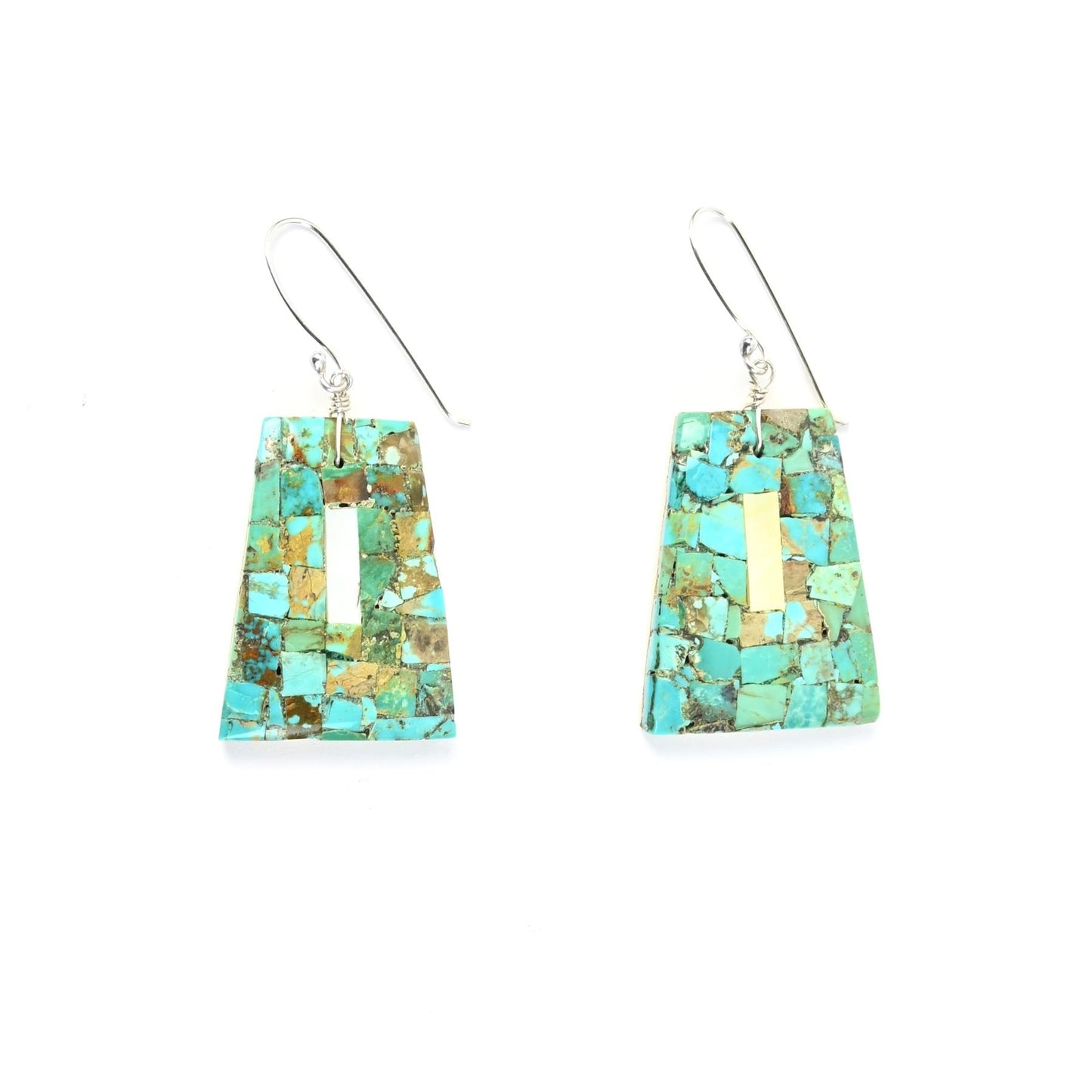 John and Mary Aguilar Santo Domingo Mosaic Earrings-Indian Pueblo Store