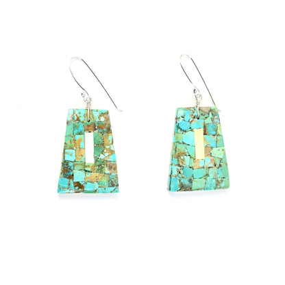 John and Mary Aguilar Santo Domingo Mosaic Earrings-Indian Pueblo Store