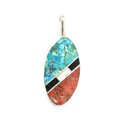 John and Mary Aguilar Santo Domingo Mosaic Inlay Pendant
