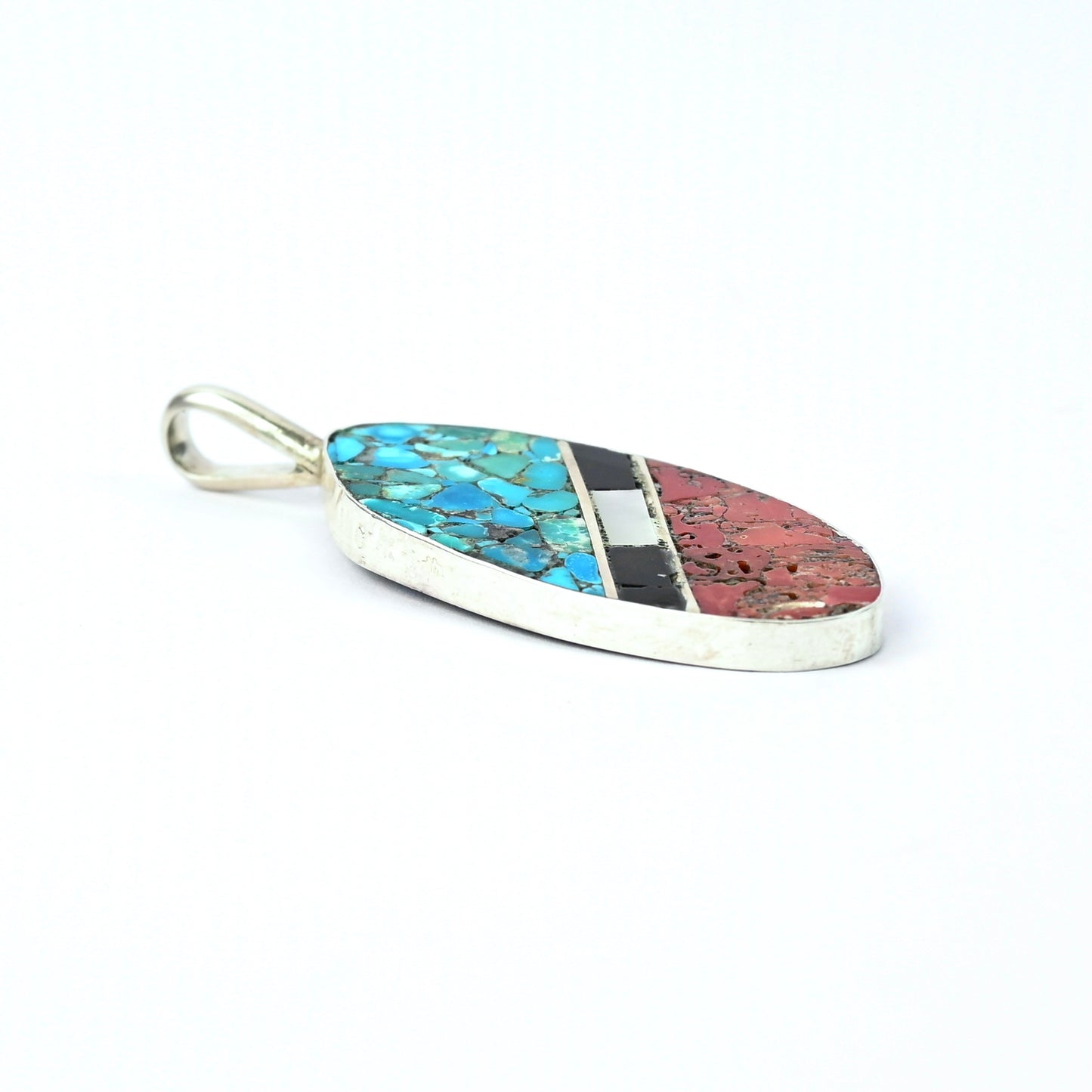 John and Mary Aguilar Santo Domingo Mosaic Inlay Pendant