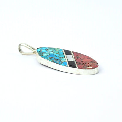 John and Mary Aguilar Santo Domingo Mosaic Inlay Pendant