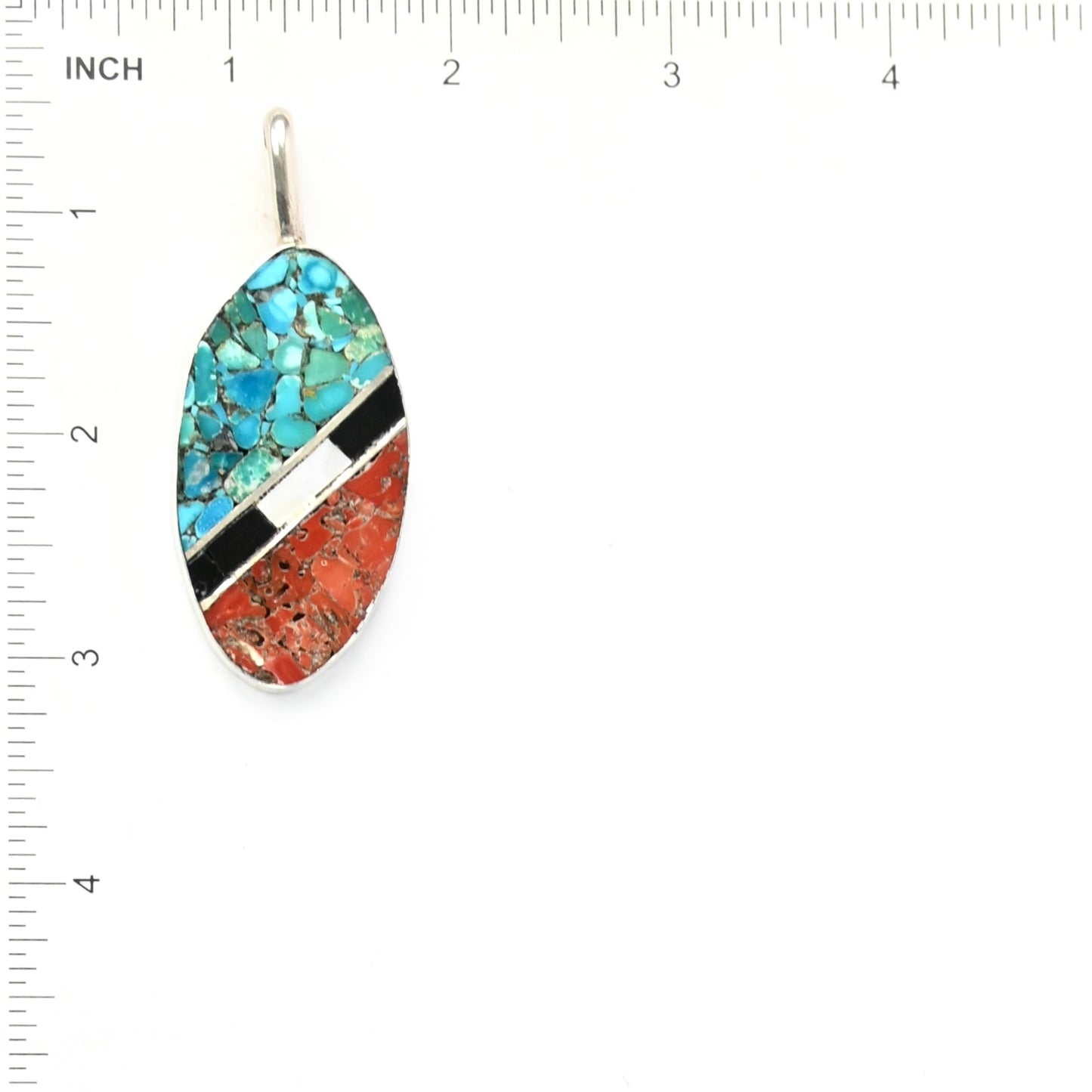 John and Mary Aguilar Santo Domingo Mosaic Inlay Pendant