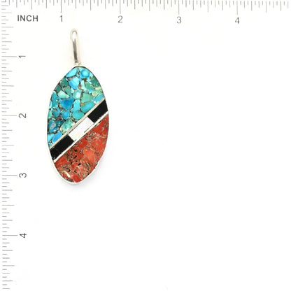 John and Mary Aguilar Santo Domingo Mosaic Inlay Pendant