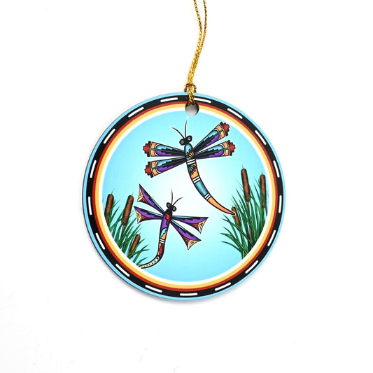 Christopher Edaakie Wood Dragonfly Ornament-Indian Pueblo Store