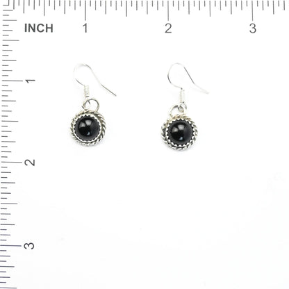 Onyx Drop Earring and Pendant Necklace Set-Indian Pueblo Store