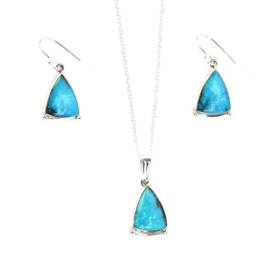 Cathy Webster Triangle Turquoise Earring and Necklace Set-Indian Pueblo Store