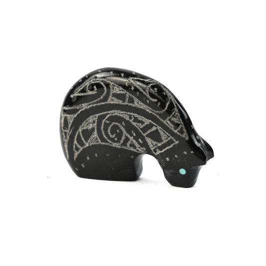 Garrick Acque Marble Bear Fetish Carving-Indian Pueblo Store