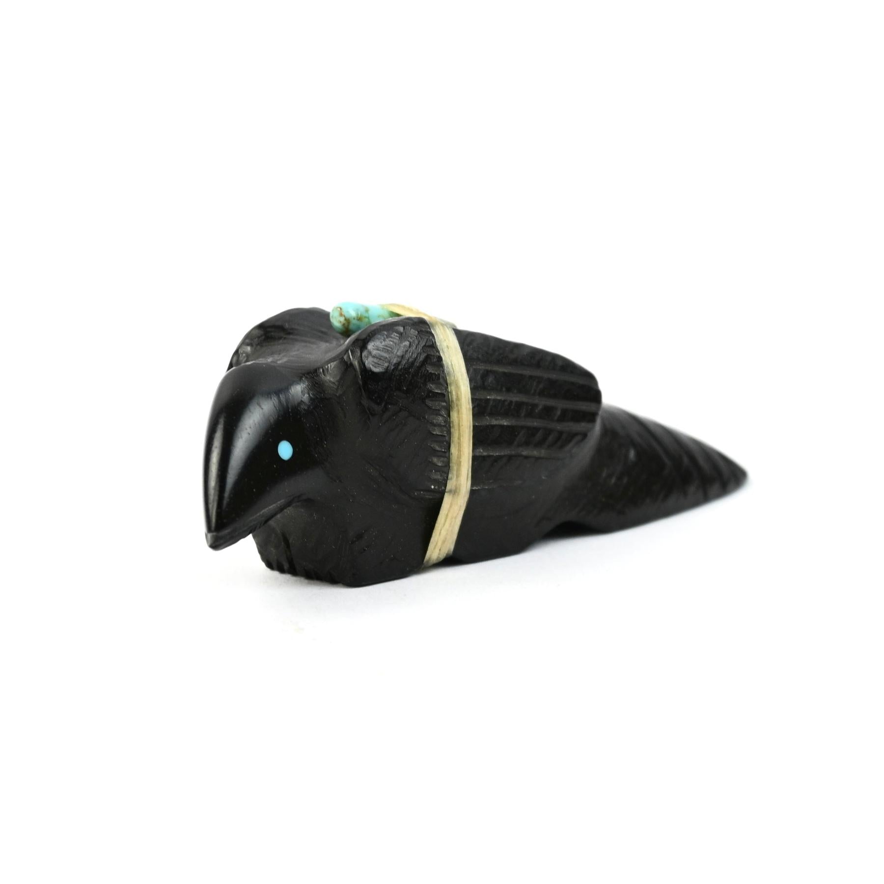 Herbert Halate Jet Raven Fetish Carving-Indian Pueblo Store