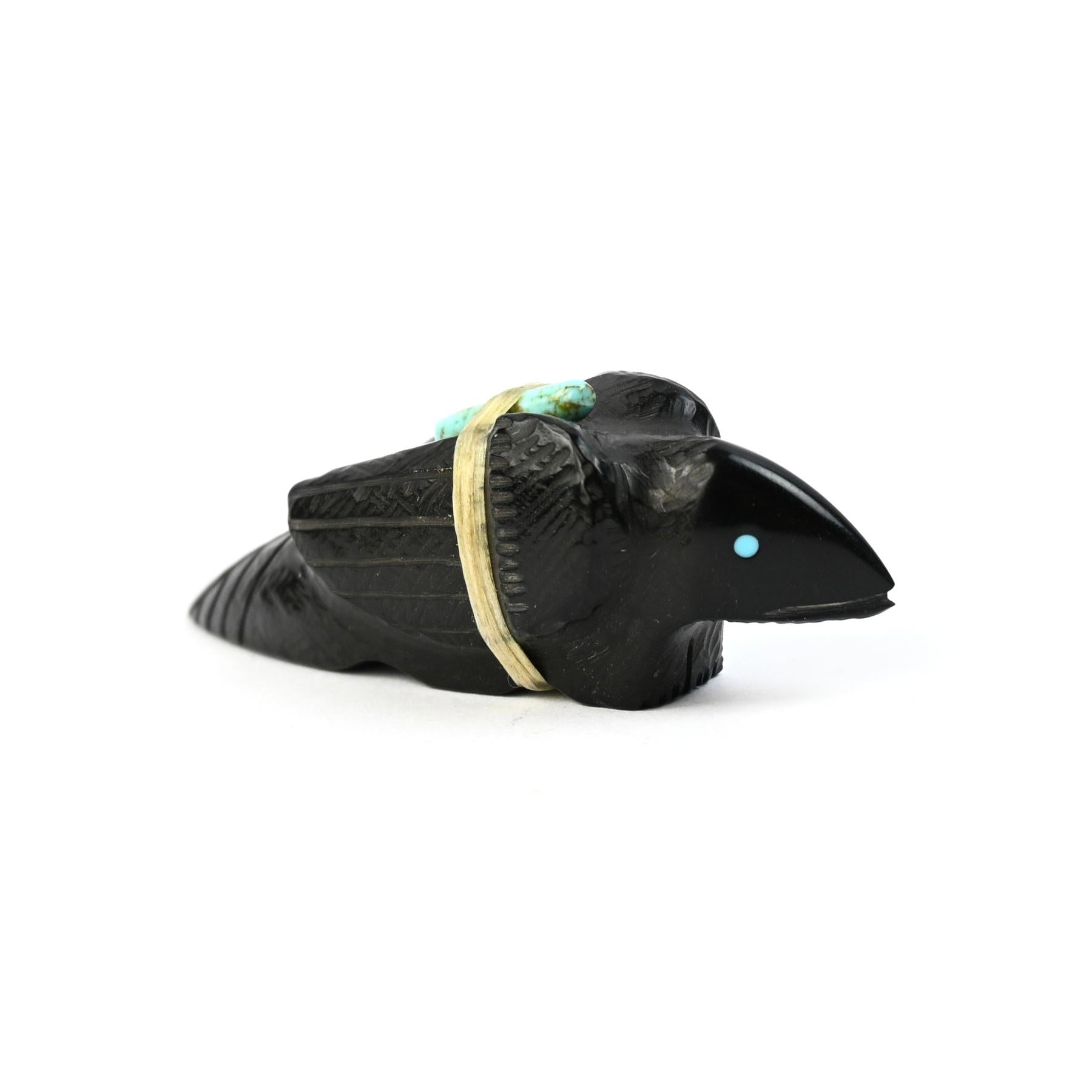 Herbert Halate Jet Raven Fetish Carving-Indian Pueblo Store