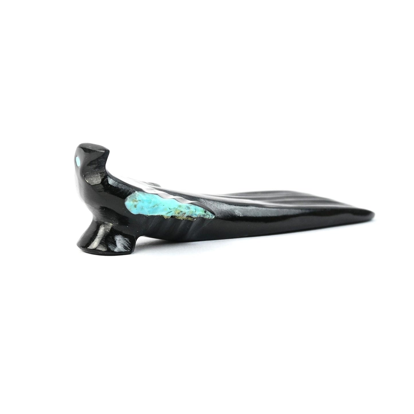 Cal Bowannie Marble Magpie Fetish Carving-Indian Pueblo Store