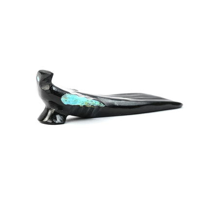 Cal Bowannie Marble Magpie Fetish Carving-Indian Pueblo Store