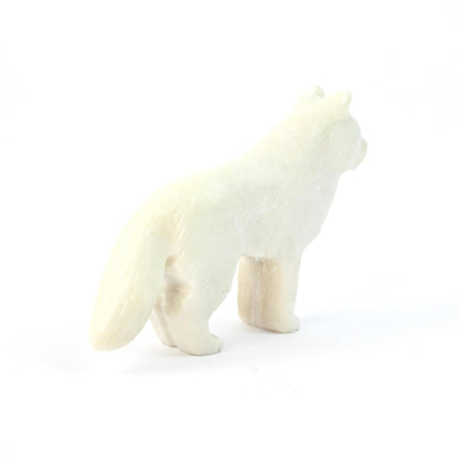 Cody Nastacio Marble Wolf Fetish Carving-Indian Pueblo Store