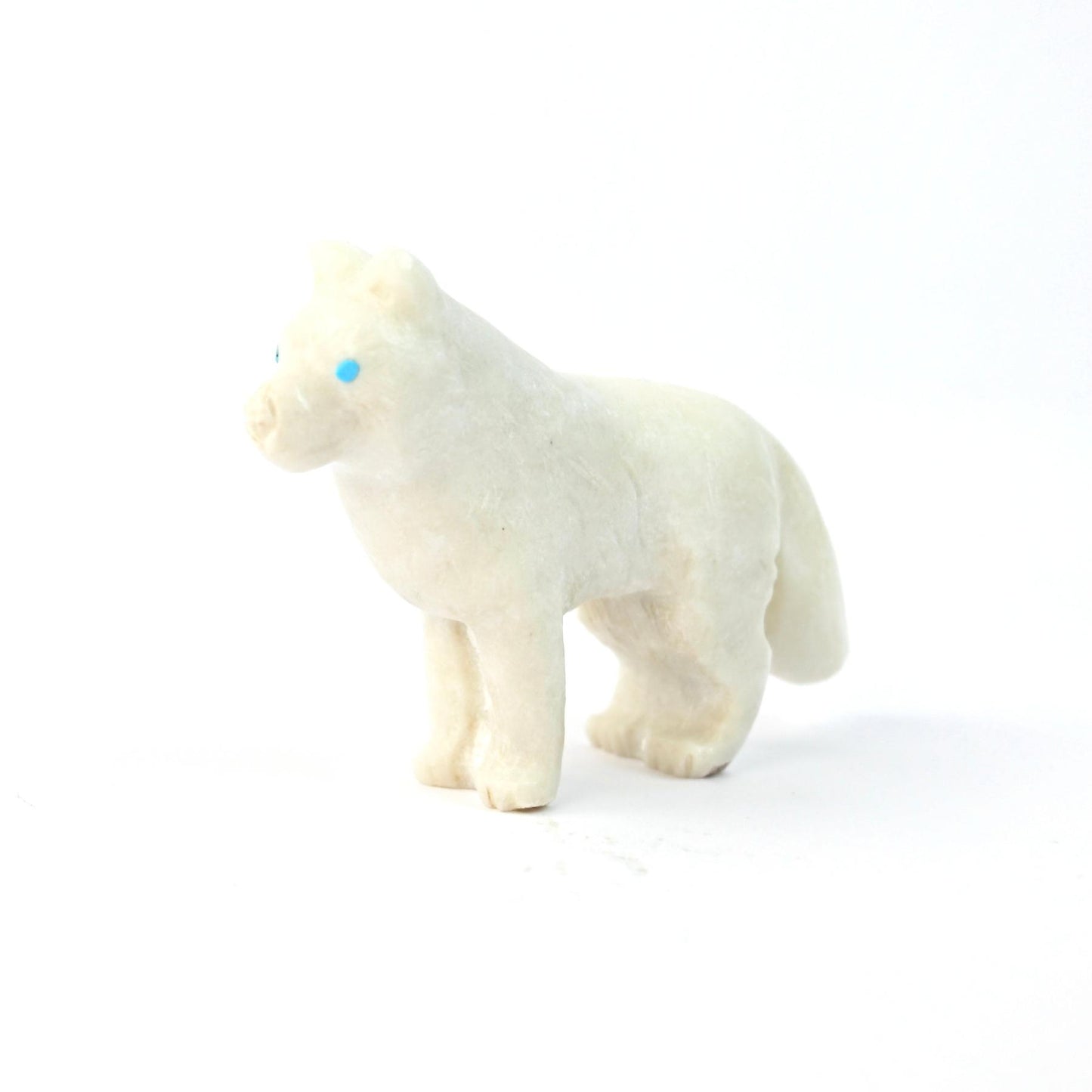 Cody Nastacio Marble Wolf Fetish Carving-Indian Pueblo Store