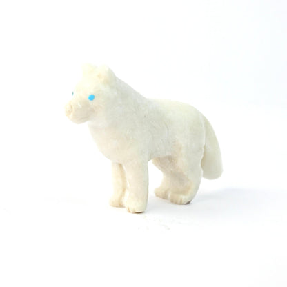 Cody Nastacio Marble Wolf Fetish Carving-Indian Pueblo Store