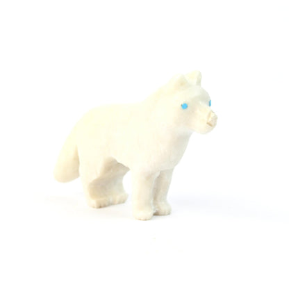 Cody Nastacio Marble Wolf Fetish Carving-Indian Pueblo Store