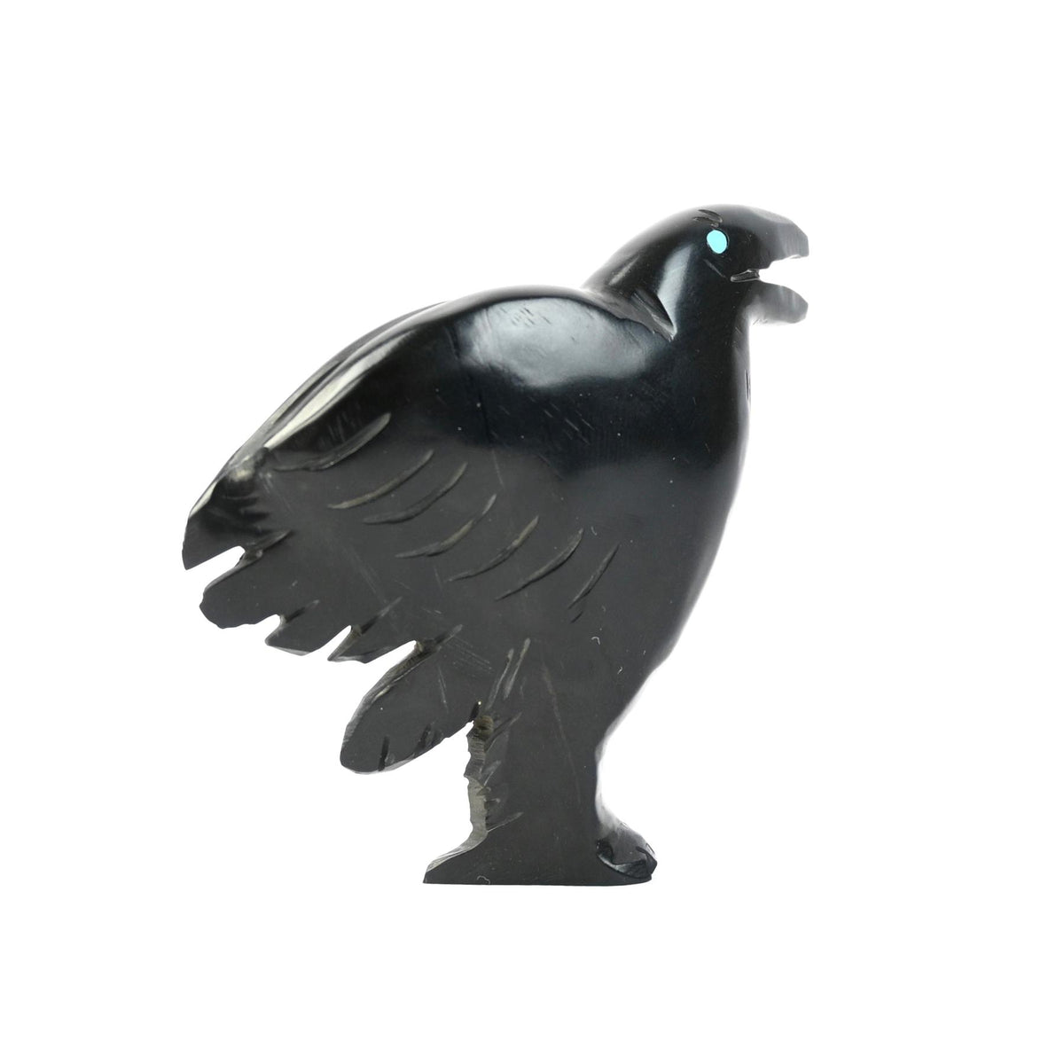 Cody Nastacio Jet Raven Fetish Carving-Indian Pueblo Store