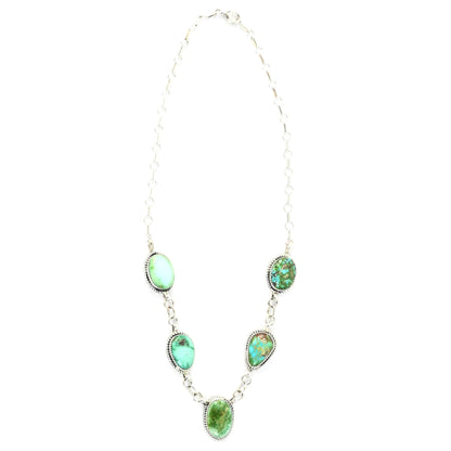 Randy Billy Green Turquoise Lariat Necklace-Indian Pueblo Store