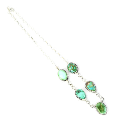 Randy Billy Green Turquoise Lariat Necklace-Indian Pueblo Store