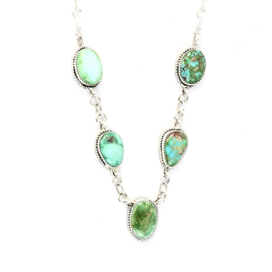Randy Billy Green Turquoise Lariat Necklace-Indian Pueblo Store