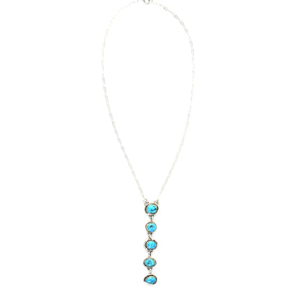 Kree Blanchard Turquoise Drop Lariat Necklace-Indian Pueblo Store
